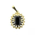 Image 1 of Vintage gold pendant with garnet; 1960s