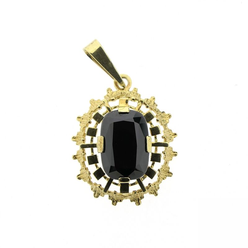 Image 1 of Vintage gold pendant with garnet; 1960s