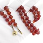 Image 8 of Carnelian bead necklace with gold clasp.