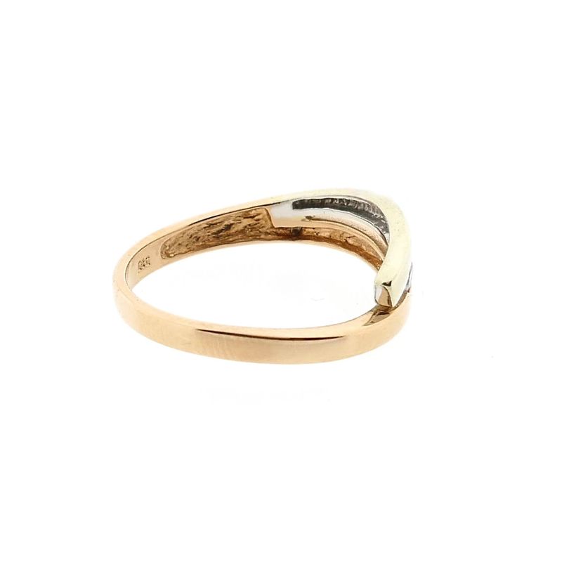 Image 6 of Bicolor Gold Solitaire Ring with Zirconia