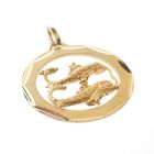 Image 6 of Gold zodiac sign pendant; Pisces