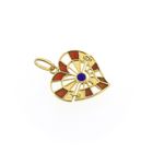 Image 4 of Gold heart pendant with colored enamel