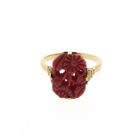 Image 3 of Vintage gold ring with red coral