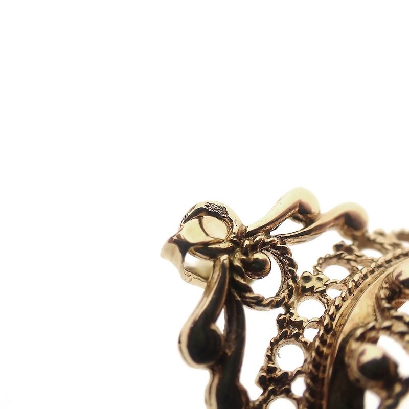 Image 5 of Gold vintage pendant with garnet stone | filigree