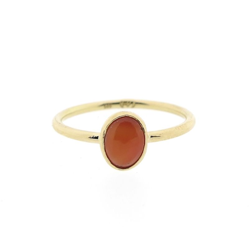 Image 3 of Gold ring with blood coral