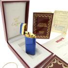 Image 8 of Vintage Cartier 'must de Cartier' Lighter/Briquets - Blue Lacquer - Includes original box and papers