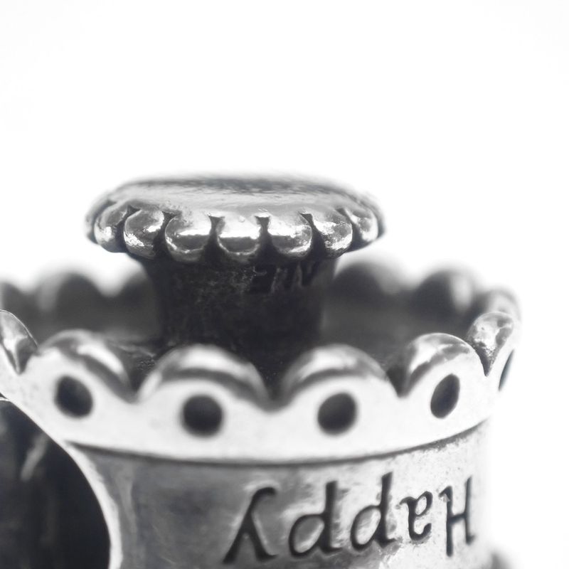 Image 8 of Pandora charm; Silver; Happy Birthday