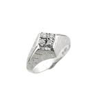 Image 1 of White gold ring with diamond 0.16 ct.