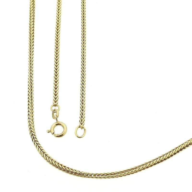 Image 1 of Gold long foxtail link chain | 71.5 cm