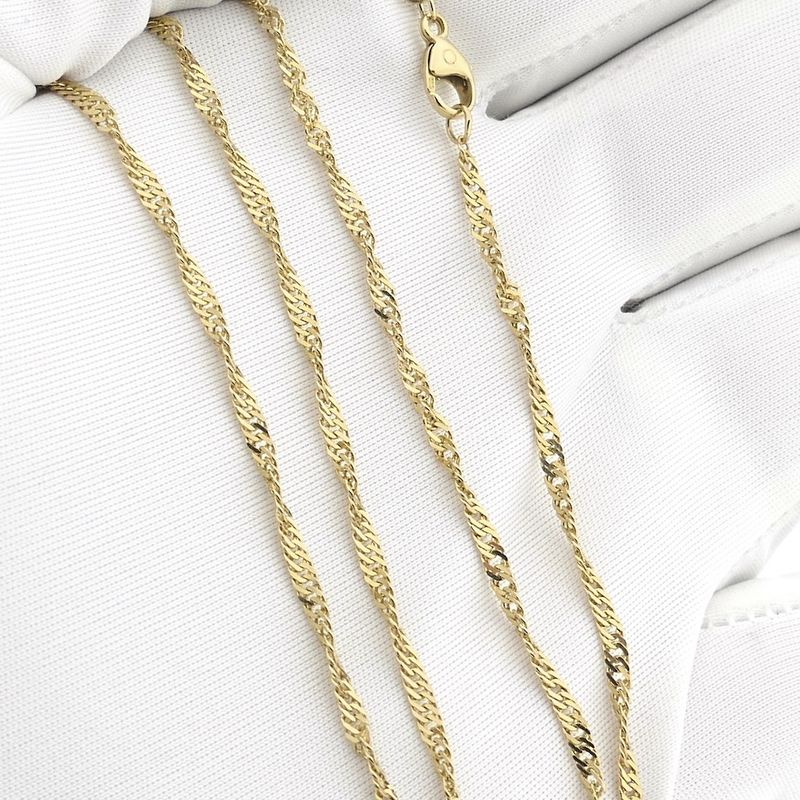 Image 7 of Gold Singapore link chain | 51 cm