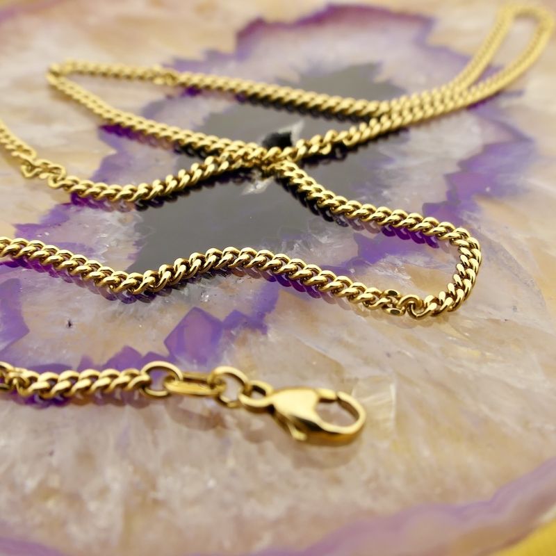 Image 8 of Gold flat gourmet link chain