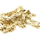 Afbeelding 7 van Bicolor gouden vierkante koningsschakel ketting | 45,5 cm