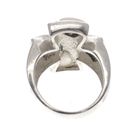 Image 4 of Silver ring with mother of pearl and marcasite