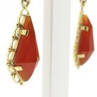 Image 3 of Vintage gold stud earrings with carnelian