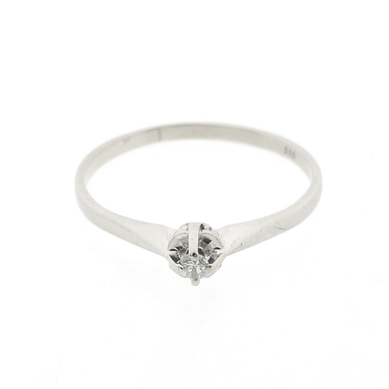 Image 7 of White gold solitaire ring with diamond | 0.03 ct.