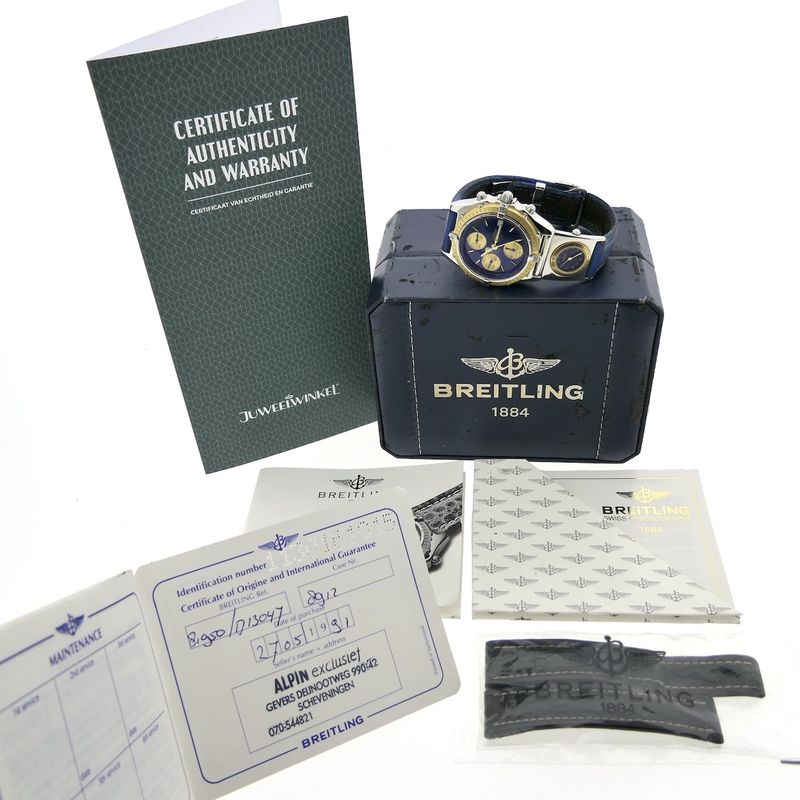 Image 9 of Breitling Chronomat D13047; Vintage pilot men's watch with UTC module