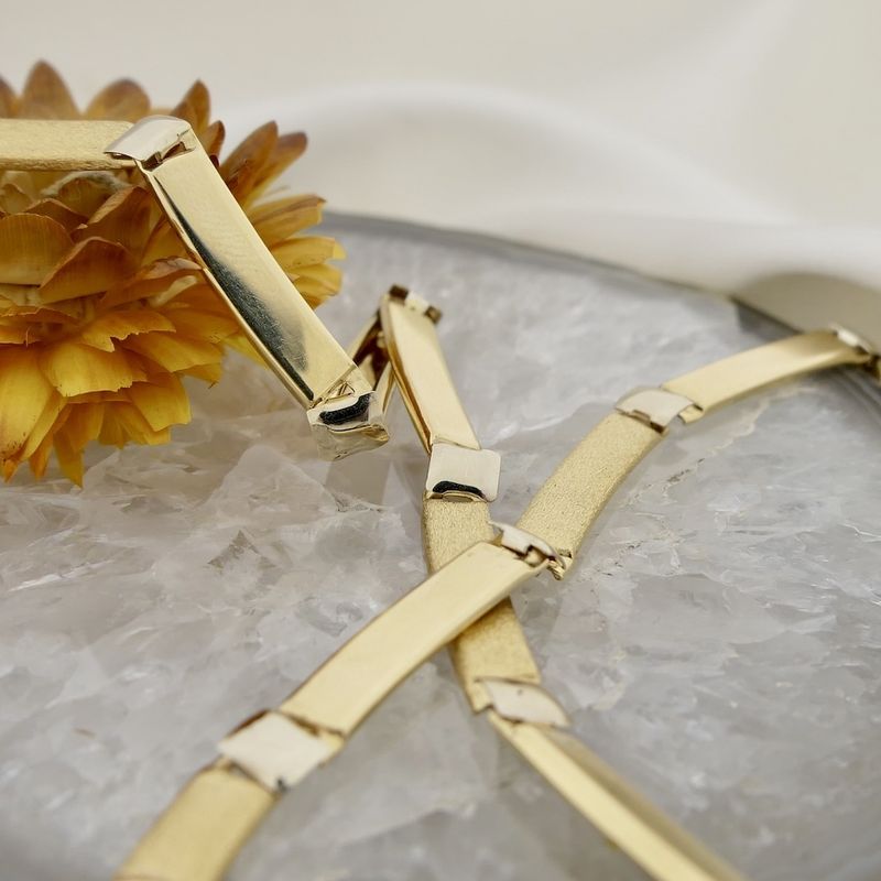 Image 2 of Two-tone gold fantasy link necklace | 42.5 cm - 46.5 cm