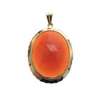Image 1 of Large vintage gold pendant with carnelian.