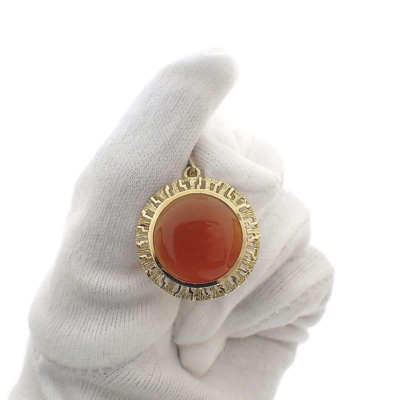 Image 9 of Gold pendant with large carnelian | Vintage