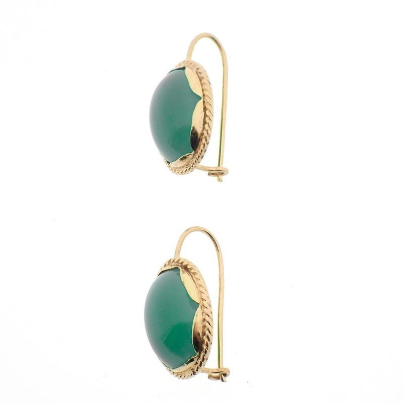 Image 5 of Gold earrings with nephrite/jade | Vintage
