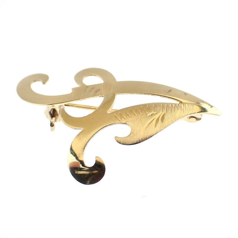 Image 5 of Gold letter brooch; letter A