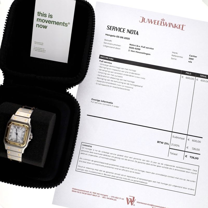 Image 20 of Cartier Santos Carree Automatic 2961; 18k. Gold/steel watch