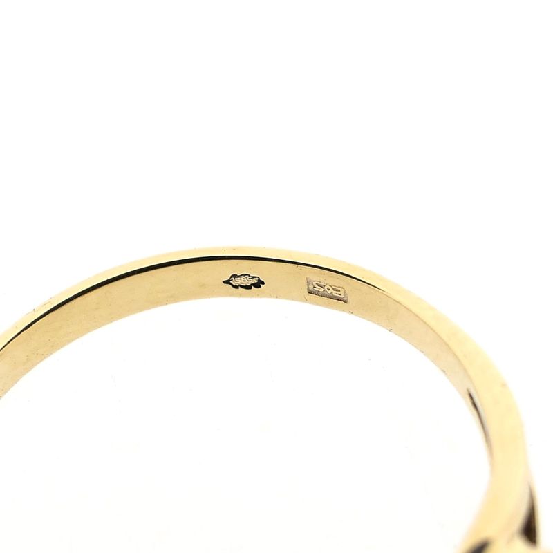 Image 4 of Golden solitaire ring with diamond; 0.09 ct.