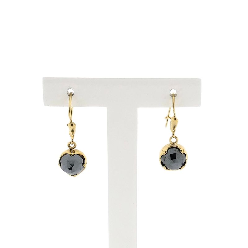 Image 4 of Gold Earrings with Hematite