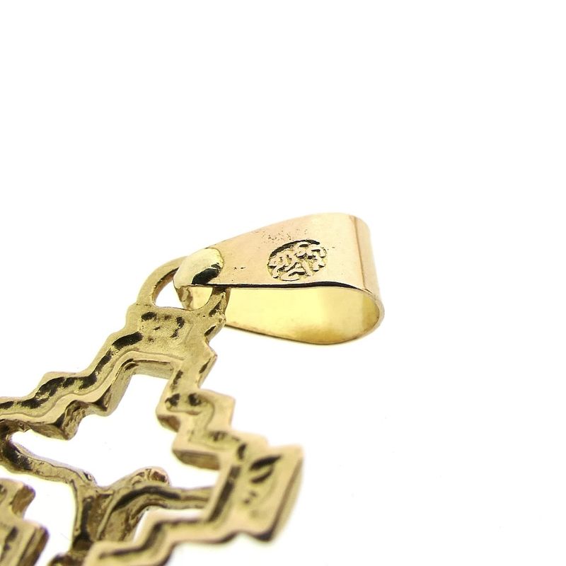 Image 7 of Two-tone gold pendant of a cross with corpus