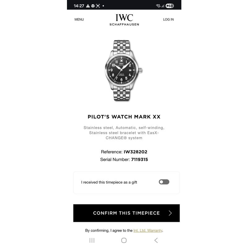 Image 18 of IWC Pilot's Watch Mark XX 40mm IW388004; Automatic Men's Watch
