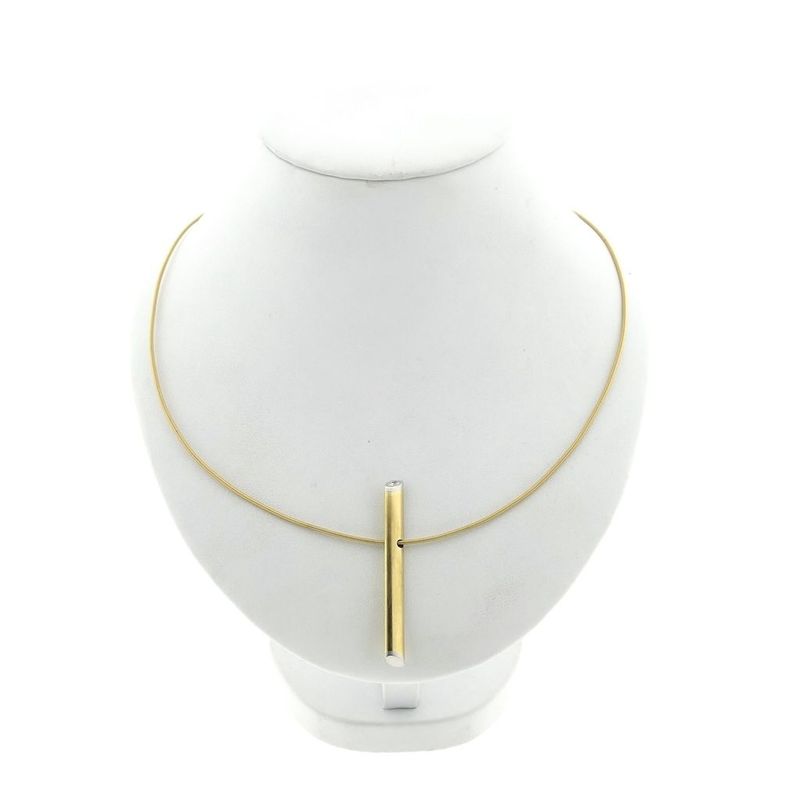 Image 1 of Gold Niessing necklace with diamond; 0.05 ct.