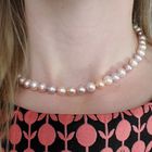 Image 3 of Champagne pearl necklace with rose gold clasp | 42.5 cm