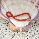 Image 6 of Red coral bead bracelet with gold clasp; Antique | 17 cm