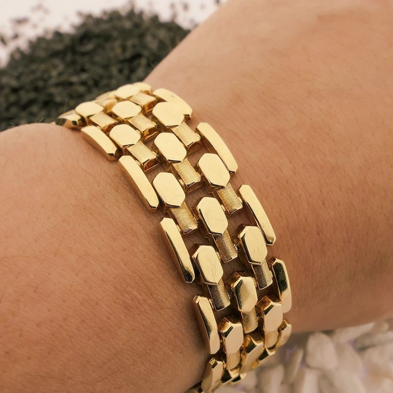 Image 4 of Gold tank link bracelet.