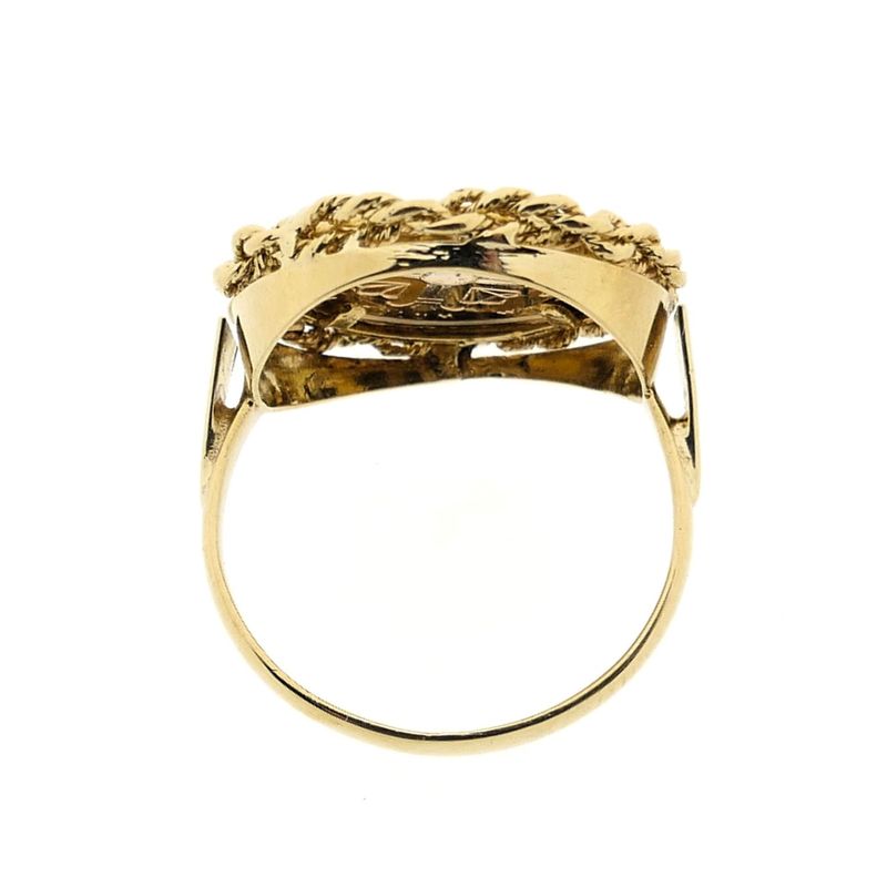 Image 4 of Gold ring with coin; John F. Kennedy