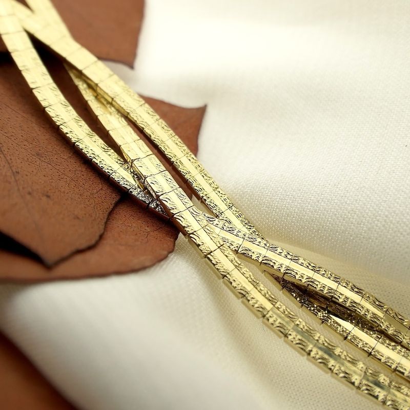 Image 2 of Gold braided Omega link necklace