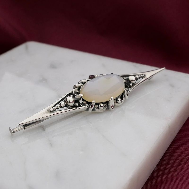Image 2 of Silver Brooch with Moonstone