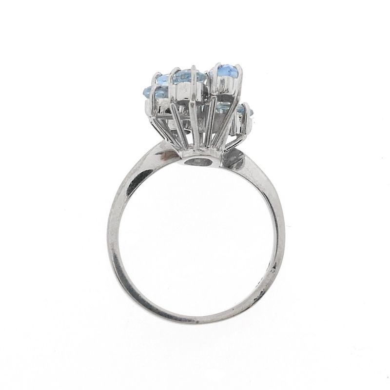 Image 6 of White gold cocktail ring with aquamarine