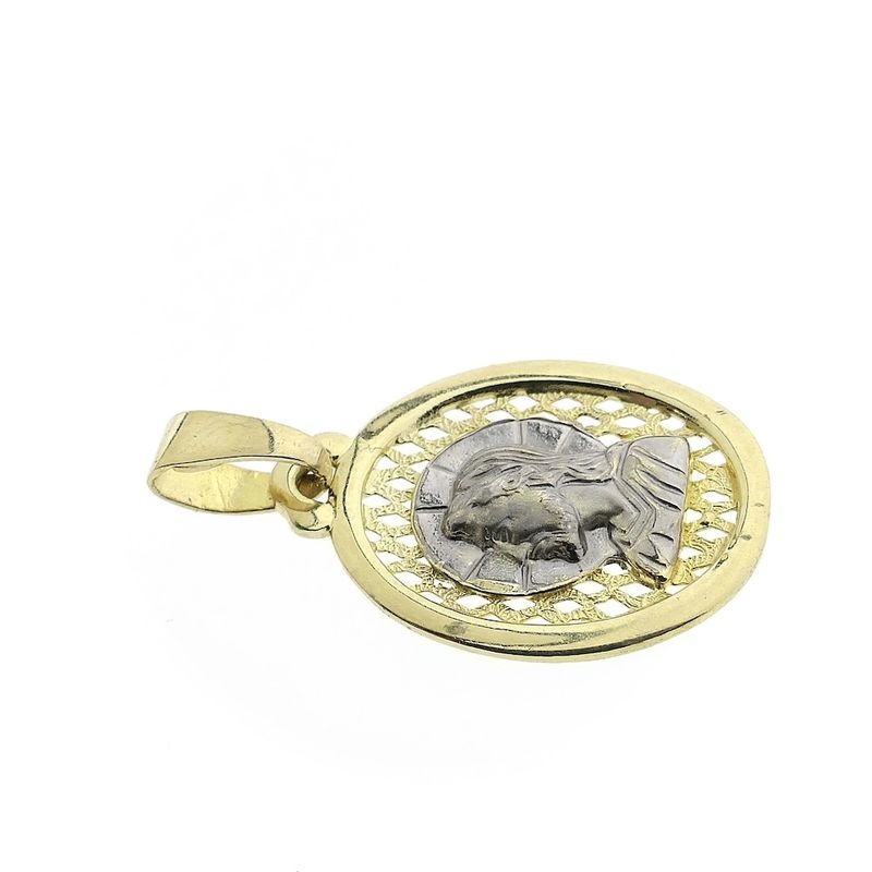 Image 4 of Two-tone gold pendant of Jesus Christ