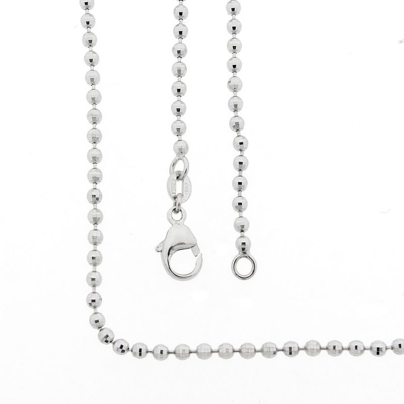 Image 1 of White gold ball link chain