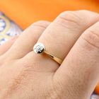 Image 8 of Gold solitaire ring with diamond; 0.05 ct.