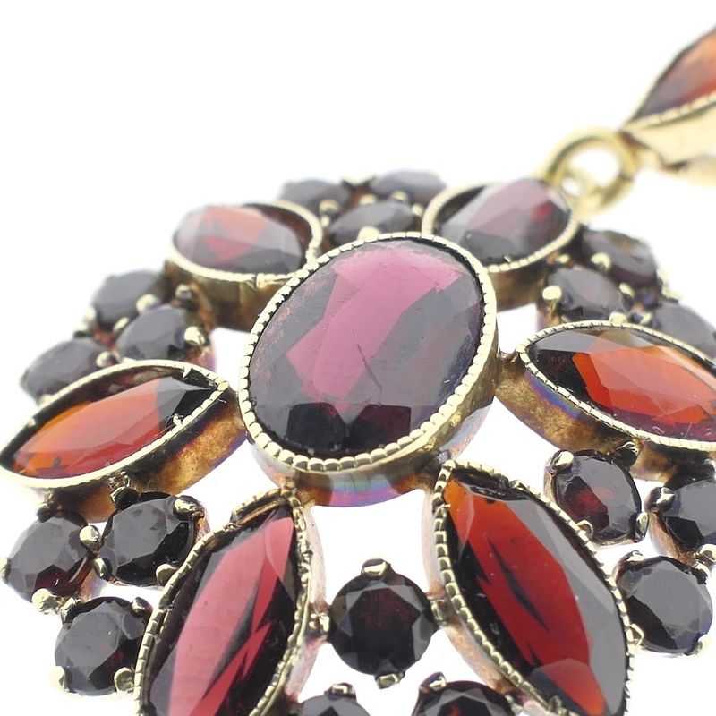 Image 8 of Vintage gold entourage pendant with garnet
