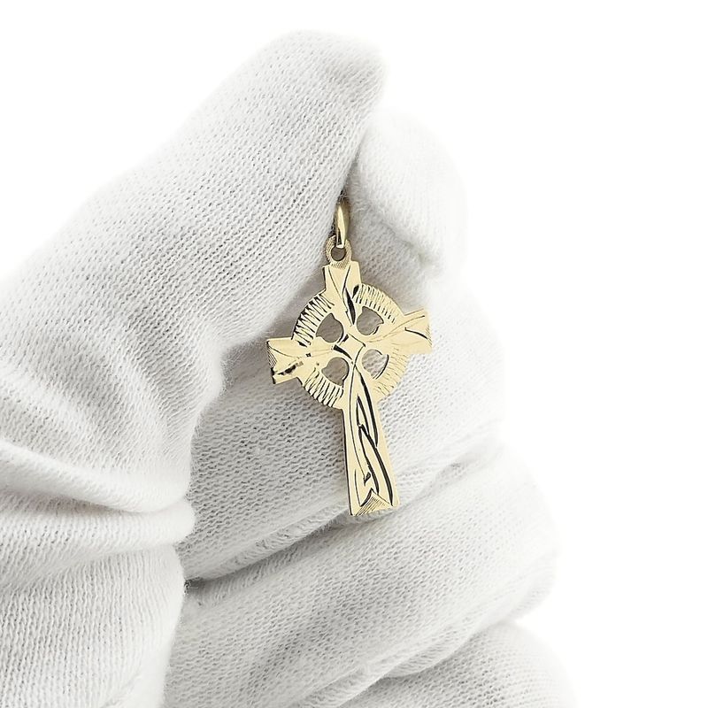 Image 6 of Gold Celtic Cross Pendant | Solvar Ireland
