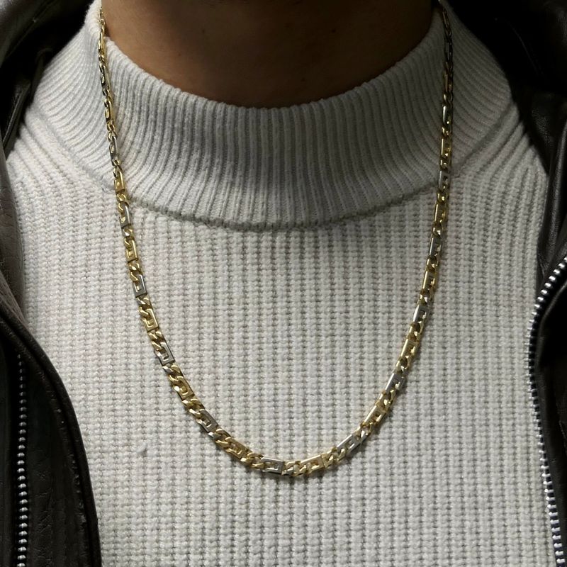 Image 11 of Bicolor Gold Marine Link Necklace