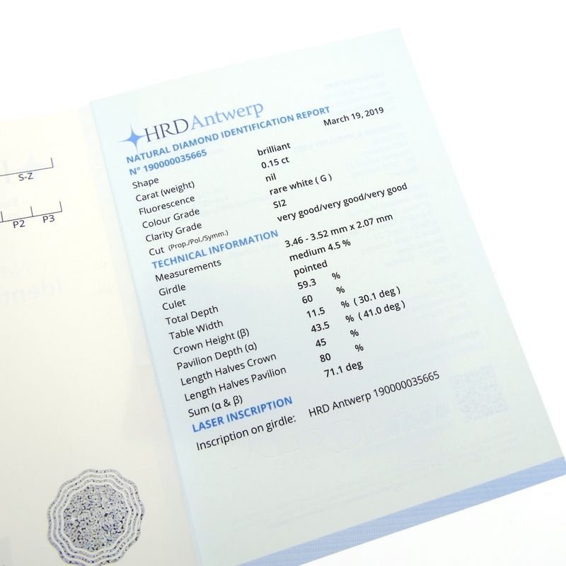 Image 9 of 0.15 ct. Brilliant cut diamond G/SI2 + HRD Certificate - Natural diamond