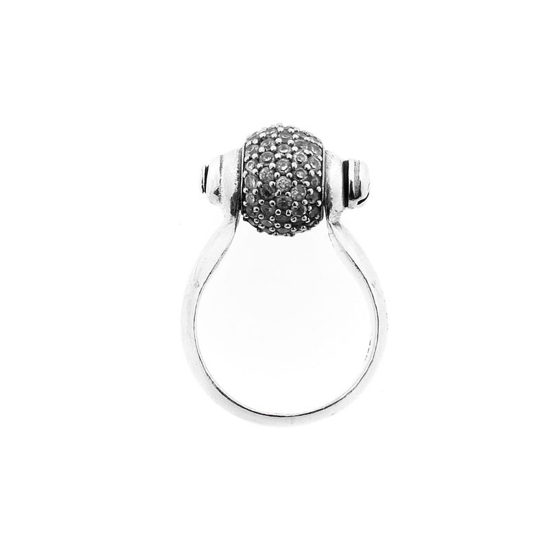 Image 8 of Silver rotating women's ring with zirconia | BIBA