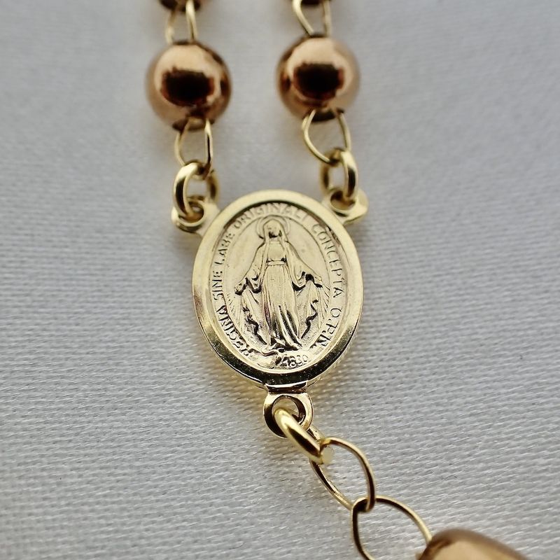 Image 4 of Two-tone gold rosary | 50 cm