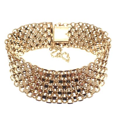 Image 1 of Golden Bismarck link bracelet.