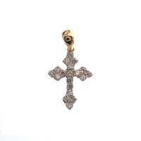 Gold pendant of a cross with zirconia