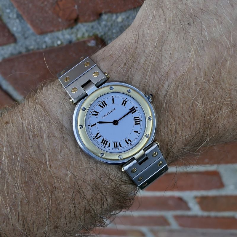 Image 19 of Cartier Santos Ronde 32mm 8191; 18k. Gold/steel watch